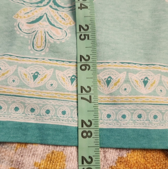 JM Collection 3/4 Sleeve Teal Paisley Design Tunic Shirt. Embellished Sz 2X NWOT - Picture 12 of 13